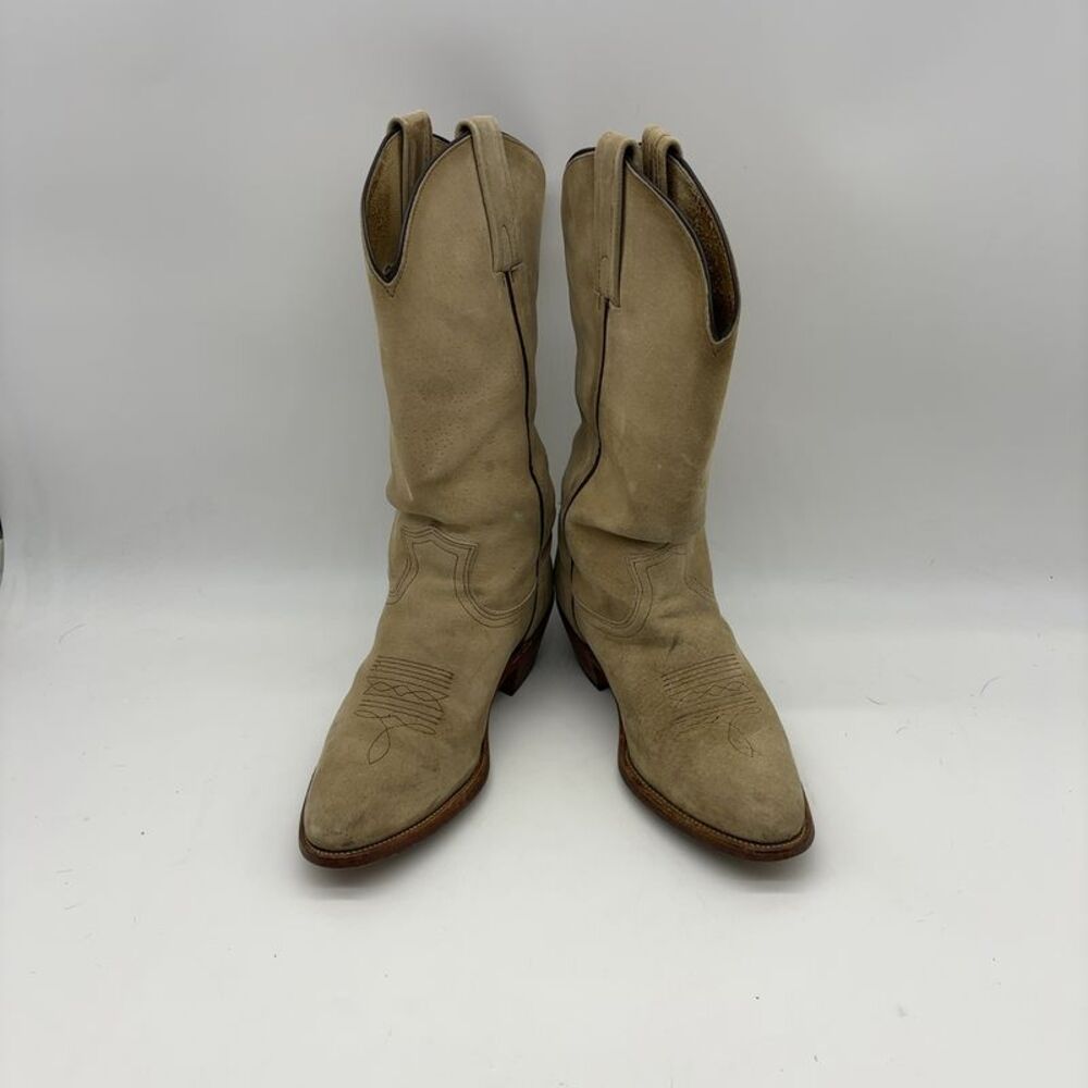 Frye Tan Suede Western Cowboy Boots